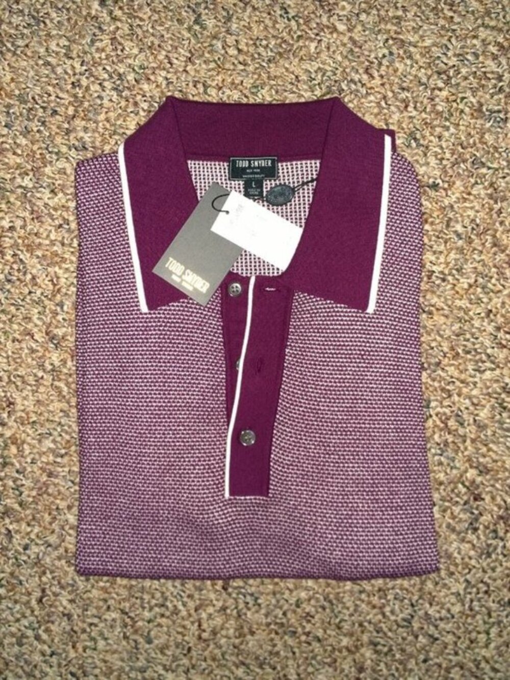 TODD SNYDER Birdseye Silk | Cotton Sweater Polo